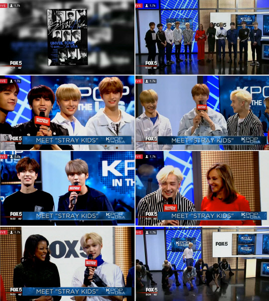 사진 출처: 미국 FOX5 공식 홈페이지 내 실시간 방송 화면 캡처 / 스트레이 키즈 공식 인스타그램